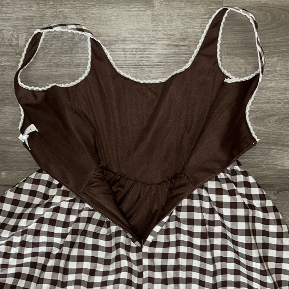🩷Firm Price🩷 NWOT WAYF Plaid Drop-Waist Midi Dress - Picture 9 of 12